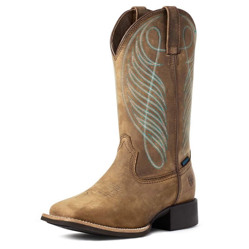 Botas Vaqueras Ariat Round Up Wide Square Toe Waterproof Marrones Mujer - Chile 185-ARFNHV